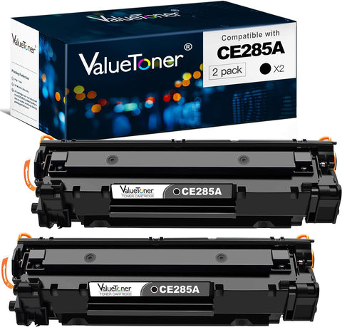 Valuetoner Compatible Toner Cartridge Replacement for HP 85A CE285A for Laserjet Pro P1102w Pro P1109w P1102 M1212nf M1217nfw MFP M1212 M1217 M1132 Printer (Black, 2 Pack)