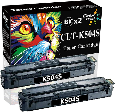 ColorPrint Compatible 504S Toner Cartridge Replacement for Samsung CLT-504S CLTK504S K504S CLT-K504S fit for Xpress C1810W C1860FW CLX-4195 CLX-4195N 4195FW CLP-415N CLP-415NW Printer (2-Pack, Black)