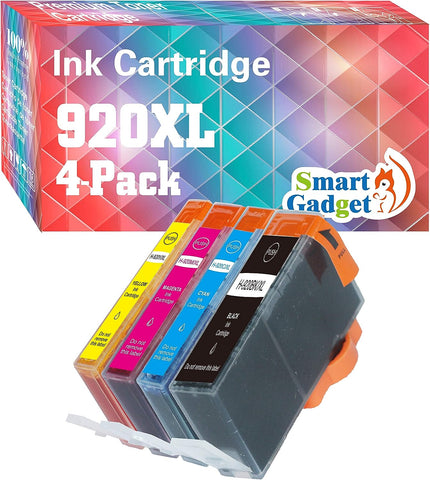 Smart Gadget Compatible Ink Cartridge Replacement 920 XL [BCYM] | Use with 6000 6500 6500A 7000 7500 E709 7500A E910 Printers | 4 Pack