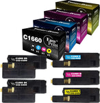 EASYPRINT Compatible Toner Cartridge Replacement for Dell C1660 C1660W C1660cnw 1660 Printer (2 Black+1 Cyan+1 Magenta+1 Yellow, 5 Pack)