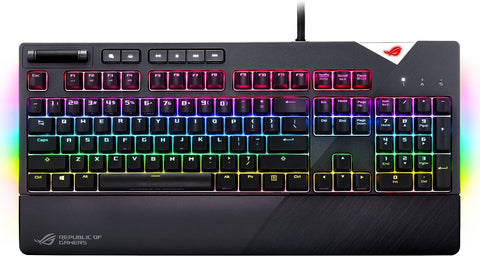 ASUS ROG Strix Flare (Cherry MX Brown) Aura Sync RGB Mechanical Gaming Keyboard with Switches, Customizable Badge, USB Pass Through and Media Controls