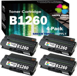 4-Pack 4xBlack Green Toner Supply Compatible for Dell 1260 Toner Cartridge B1260x4 Work with B1260 B1260dn B1265dn B1265dnf B1265dfw Mono Printer