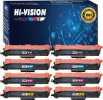 (2B2C2Y2M, 8-Pack, No Chip) HI-VISION HI-YIELDS® Compatible TN-227 TN227 Toner Cartridge Replacement (High Yield), for HL-L3210CW HL-L3270CDW HL-L3290CDW MFC-L3710CW