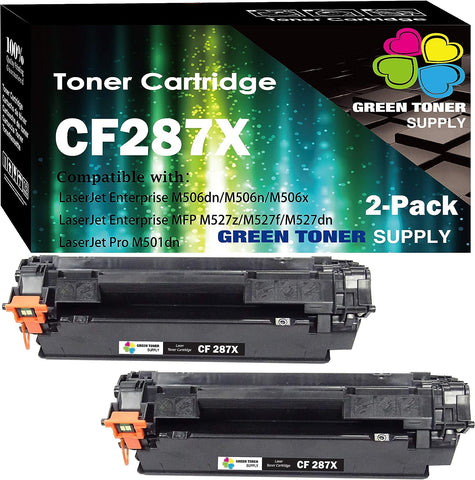 (Pack of 2) GTS Compatible Replacement for HP CF287X 287X 87X Toner Cartridge (11,000 Pages, 2 Pack) for HP Enterprise M506 M506n M506x M506dn MFP M527 Series m527c Pro M501n M501dn Printer