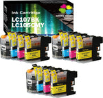 (Pack of 12) Green Toner Supply Compatible Replacement for Brother LC107 LC105 Ink Cartridge LC 107 105 (LC107BK LC105 CYM, 3B/3C/3Y/3M) Work for MFC-J4310DW MFC-J4410DW MFC-J4510DW MFC-4610DW Printer