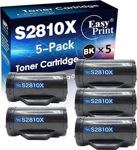 EASYPRINT (5X Black) Compatible S2810x Toner Cartridges (High Yield 6,000 Pages, 593-BBMF 47GMH) Used for Dell S2810dn/ H815dw/ S2815dn, (Total 5 Pack)