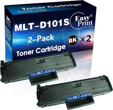 (2-Pack, Black) Compatible MLT-D101S D101S Toner Cartridge 101S Used for Samsung ML-2160 ML-2165 ML-2165W SCX-3400 SCX-3400F 3400FW SCX-3405 SCX-3405F 3405FW SF-760P Printer, Sold by EasyPrint