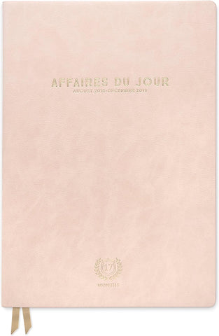 DesignWorks Ink Soft Cover Vegan Leather 17-Month Large Agenda Book, Blush- Affaires Du Jour