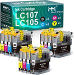 MM MUCH & MORE Compatible Ink Cartridge Replacement for Brother LC-107 LC-105 LC107 LC105 XXL Used in MFC-J4410DW J4310DW MFC-J4610DW 4710DW MFC-J4510DW (3 Black, 3 Cyan, 3 Yellow, 3 Magenta) 12-Pack