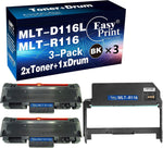 EASYPRINT (Toner with Drum Kit) Compatible MLT-D116L Toner Cartridge & Drum Unit R116L Used for Samsung Xpress M2676N M2626D, SL-M2625 M2825DW M2875FW M2835 M2836, (2X Toners + 1x Drum, Total 3-Pack)