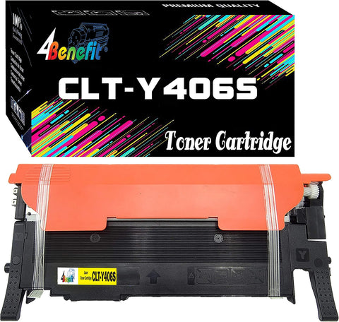 1-Pack 4Benefit (Yellow Only) Compatible CLT-406S Toner Cartridge CLT406S CLT-Y406S (1xYellow) Work for Xpress SL-C460FW SL-C460W CLP-360 CLP-365 CLP-365W SL-C410W SL-C410FW SL-C416W Laser Printer