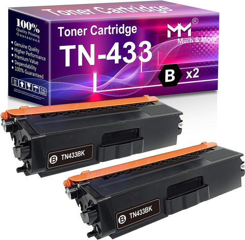 MM MUCH & MORE Compatible Toner Cartridge Replacement for Brother TN-433 TN433 TN433BK TN436 use in MFC-L8900CDW HL-L8260CDW MFC-L8690CDW HL-L8360CDW MFC-L8610CDW MFC-L9570CDW Printer (2-Pack, Black)