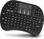 (Upgraded)Rii 2.4GHz Mini Wireless Keyboard with Touchpad,QWERTY,LED Backlit,Portable Keyboard for laptop/PC/Tablets/Windows/Mac/TV/Xbox/PS3/Raspberry Pi .(i8+ Black)