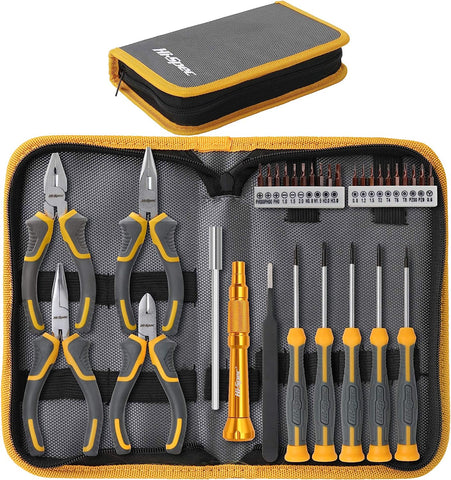 Hi-Spec 32pc Electronics Repair & Opening Tool Kit Set for Laptops, Phones, Devices, Computer & Gaming Accessories. Precision Small Screwdrivers with Pentalobe Bits for iPhones & MacBooks