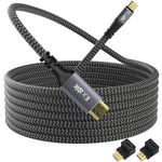 USB C to HDMI Cable 4 Feet, 4K@60Hz HDR Braided Cord, USB 3.1 Type-C to HDMI 2.0 Adapter for Samsung Galaxy S22, MacBook Pro/Air, iPad Pro, Surface, Dell, HP, More- with 2 HDMI adapters- 4 ft