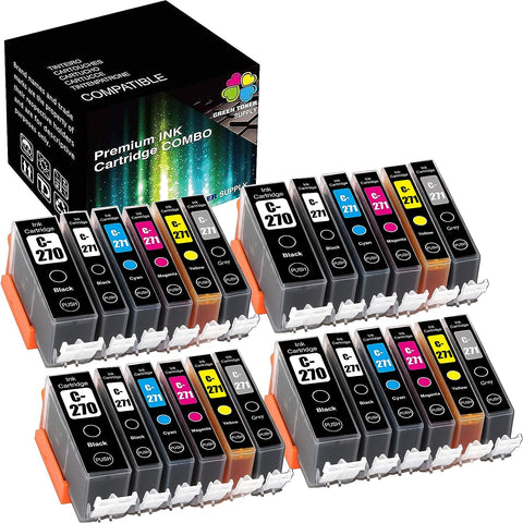 (Pack of 24) GTS Compatible Ink Cartridge Replacement for Canon Pgi270 CLI271 PGI 270 CLI 271 PGI270XL CLI271XL Ink Cartridge (4PGBK+4B4C4Y4M4G) for PIXMA MG5720 MG6820 TS5020 TS6020 TS9020 Printer