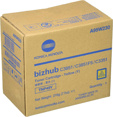 Konica-Minolta TNP-49Y Yellow Toner Cartridge for USE in BIZHUB C3351 C3851FS ES