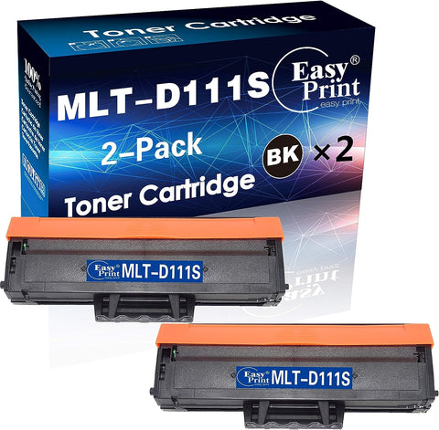 EASYPRINT (Double Black Pack) Compatible Toner Cartridge Replacement for Samsung MLT-D111S Used for M2020, M2022, M2070, M2071, 2074FW, M2077, M2026, M2078